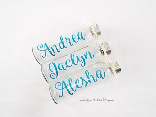 Bridesmaid Gift Glass Tumblers, Set of 3, Bachelorette Party Cups, Wedding Party Gift, Personalized Bridal Party Gift, Custom Glass Bottles