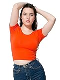 American Apparel Women Cotton Spandex Jersey Crop Tee