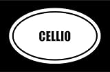 6" die cut white vinyl CELLIO name oval Euro style decal sticker