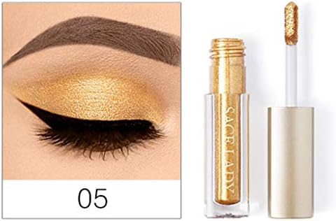 YIHANK Eyeshadow,Metallic Shiny Smoky Eyes Eyeshadow Waterproof Glitter Liquid Eyeliner