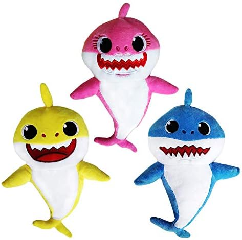 Eforoutdoor 3 Pack Small Shark Plush Toy Singing Shark Toys Great Gift for Baby Kids