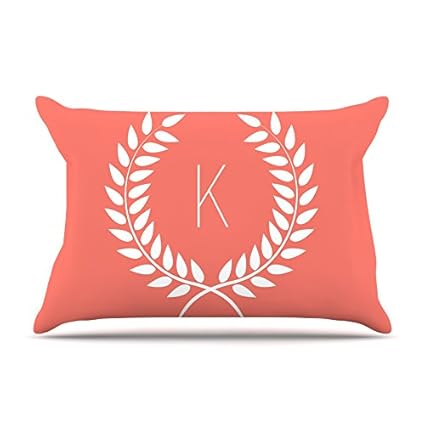 Amazon Com Kess Inhouse Kess Original Coral Wreath Monogram