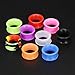 ZS 9 Pair Silicone Flexible Thin Ear Plugs Tunnels Double Flared Expander Ear Gauges Piercing (Gauge=1/2