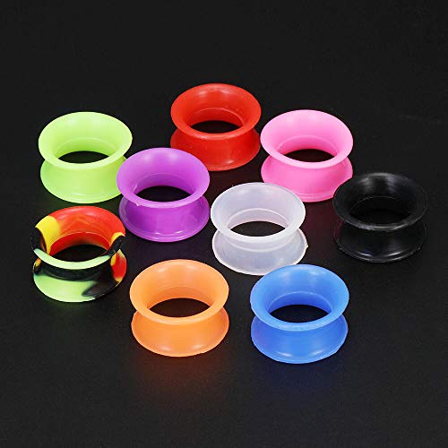 Colorful Ear Expanders ZS 16-Pair Silicone Ear Tunnels - Double Flared ...