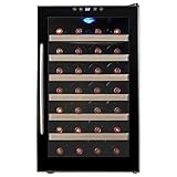AKDY 28 Bottle Single Zone Thermoelectric Freestanding Wine Cooler Cellar Chiller Refrigerator Fridge Quiet Operation