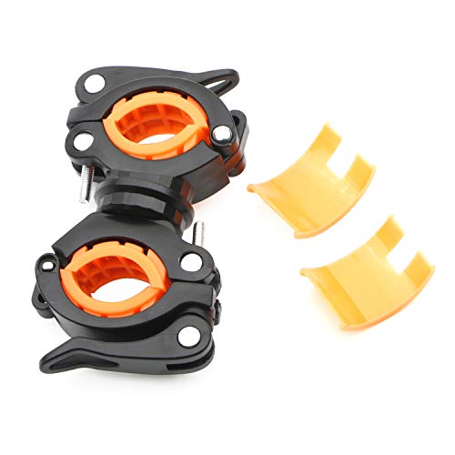 Flashlight Holder, 360º Degree Rotation Bicycle Bike LED Light Flashlight Torch Mount Clamp Clip Holder Grip Bracket, Pack of 4 - Thumbnail 2