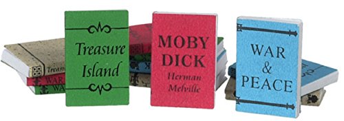 Dollhouse Miniature 1:12 Scale 12 Pc Large Bound Books with Printed Covers Set #Im65774