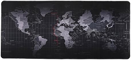 Gaming Mouse Pad Large Extended Stitched Edges Waterproof Mouse Pad Accuracy Optimized for All Computer Mouse Sensitivity MMO and Sensors Fits Both Mouse &amp; Keyboard (Map, 900mm×400mm×2mm)
