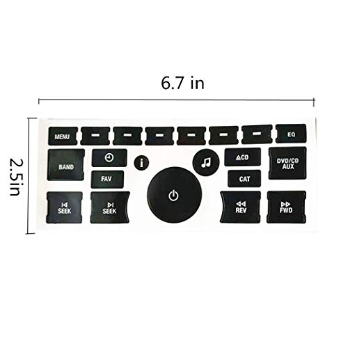 GM Vehicles Radio Dash Button Repair Kit,Radio Repair Decal Sticker Set,Fix Ruined Faded Radio Dash Button Stickers Decals Compatible for Tahoe, Yukon, Denali, Silvera