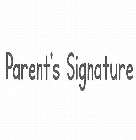 Parent’s Signature, pre-Inked Teacher Rubber Stamp (#670221), Purple Ink, Pack of 2 Stamps (38x10mm)