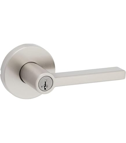 Kwikset 740HFLRDT-15S Halifax Lever with Round Rose Entry Door