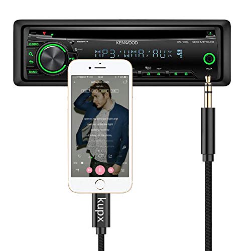 Lighting to 3.5 mm Headphone Jack Adapter Male Aux Stereo Audio Cable for Phone X 8 7 Plus Support OS 10 11 12,Braided Nylon Car Aux Cable Cord Home Stereo Cable 3ft（Black） - Thumbnail 2