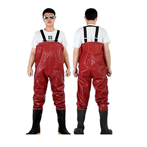 Lpinvin OS Wathose mit Stiefeln Nylon Wathose Angeln Wathosen for Männer mit Boots-Gebrauch for Fliegenfischen 100…
