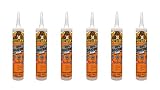 Gorilla Clear 100 Percent Silicone Sealant Caulk, Waterproof and Mold & Mildew Resistant, 10 ounce Cartridge, Clear, (Pack of 6)