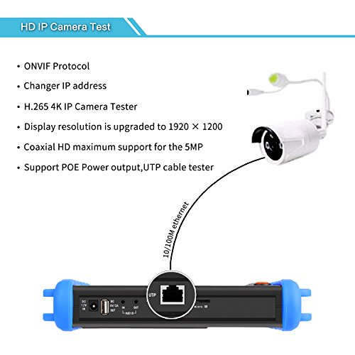 Cctv Security Camera Hdmi Monitor Tester, IPC Ethernet Cable Speed Test Touch Screen & 16G TF Card, Retina Display Lan Poe IP Video &TVI/CVI/TVI/ Analog Signal Professional System Installation Tools - Thumbnail 4