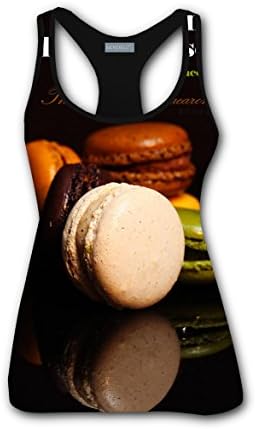 Coffee Macaroon Women's 3D Graphic Tank Top Crew Neck Tees for Men S