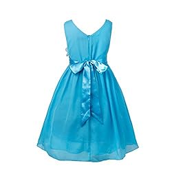 YiZYiF Kids Big Girls Double V Neck Flower Dress