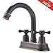 Ufaucet Best Modern Oil Rubbed Bronze 2 Handle Widespread Stainless Steel Bathroom Faucet,Oil Rubbed Bronze Bathroom Sink Faucets