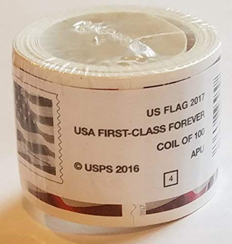 USPS Forever Flag Stamps Roll of 100 (Stamp Design May Vary)