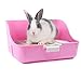M-Aimee Square Potty Trainer Corner Litter Bedding Box Pet Pan for Small Animal/rabbit/guinea Pig/galesaur/ferret(Pink Color)