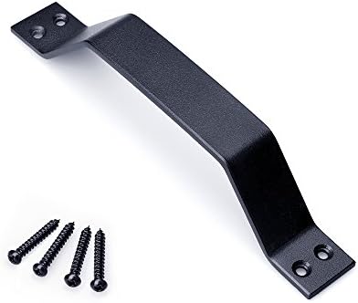 9” Black Solid Steel Gate Handle for Sliding Barn door, Gate Cabinet Garages Sheds Pull