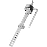TUOREN Single Tom Drum Mount Bracket Holder for Jazz Drum Set, L-Rod Long Tom Arm Ball Clamp Mount Stand Percussion Drum Set Hardware
