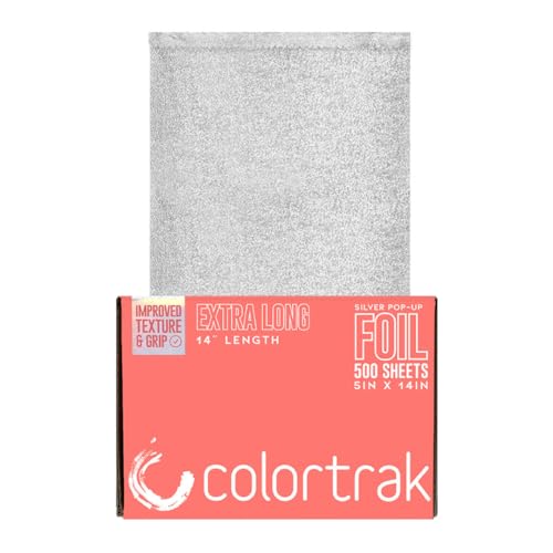Colortrak Extra Long Embossed Sheets Silver Aluminum Foil Pop-up Dispenser, 500 Pre-cut Non-slip Textured Silver 5