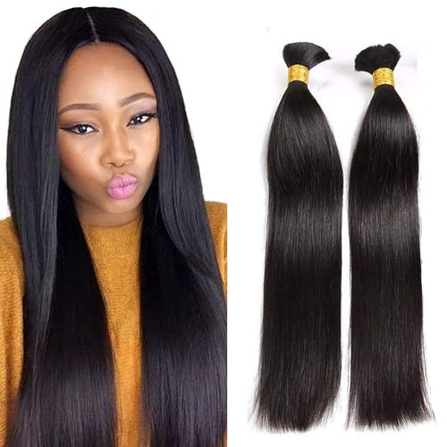 KAYTMSDI Cheap Human Braiding Hair Bulk no Weft Brazilian Virgin Hair Straight Natural Hair Bundles for Braiding 8A Virgin Hair bundles 100g Per Bundle (24inch #4 color)