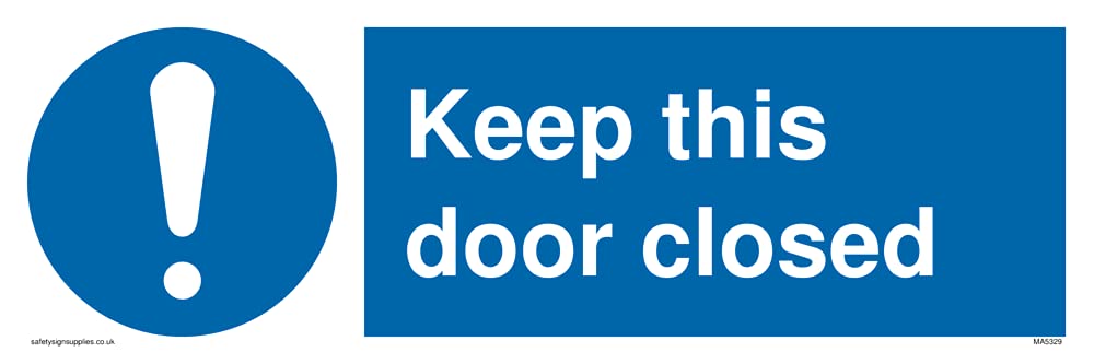 Pack of five - Keep this door closed Sign - 300x100mm - L31