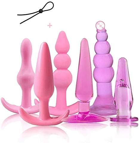 AnLing Medical Silicone Beginner Anales Trainer Kits Men and Women Share Pleasure Trainer Kits Toys, 6 Pack (Pink)