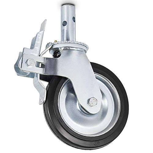 image for BestEquip 4 Pack 8x2Inch Scaffolding Casters with Foot Brake Scaffoldi