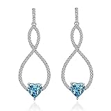 Lelekiss Bridal/Prom/Wedding SWAROVSKI ELEMENTS Aquamarine Blue Crystal Infinity Drop Earrings for Women