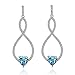 Lelekiss Bridal/Prom/Wedding SWAROVSKI ELEMENTS Aquamarine Blue Crystal Infinity Drop Earrings for Women