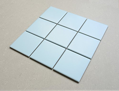 BT-PM11 4" x 4" Square Baby Blue Light Blue Porcelain (Matt Finish) Floor & Wall Tile Mosaic Tile (Small Sample Swatch) Limited to 1pc per Person