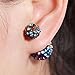 Sexy Sparkles Clay Earrings Double Sided Ear Studs Round Pave Rhinestone with Stoppers