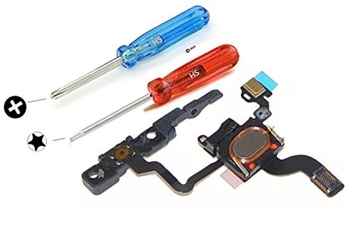 Proximity Light Sensor for Iphone 4 A1349 A1332 Power Button On Off Flex Cable pre installed Microfone incl. 2 x Screwdrivers for easy installation MMOBIEL