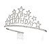 SWEETV Happy Birthday Tiara Crown for Girls & Women, Rhinestone Bday Crown with Comb, Crystal Birthday Party Hat Gift Princess Headpieces, Clear