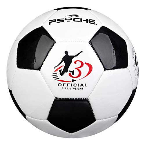 Wisdom Leaves Soccer Ball Size 3.4.5 for Training Practice Outdoor/Indoor Soccer Balls for Kids/Children/Teenager/Adults,Black White
