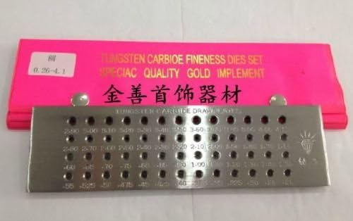 Tungsten Carbide Wire Drawplate for Jewelry Making Round 0.26-4.00mm 52 Holes
