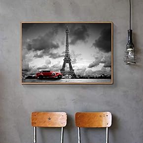 Floating Framed Canvas Wall Art for Living Room, Bedroom Black and White Building Canvas Prints for Home Decoration Ready to Hang - 16x24 inches