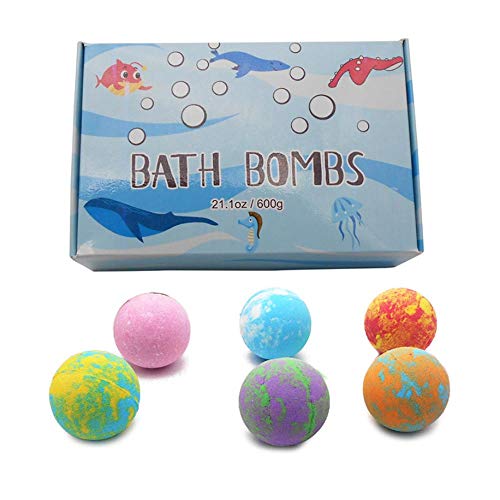Kids Bath Bombs Set, Vuffuw 6 X 3.5oz Bath Fizzies, Surprise Toys Inside, Contains Rose, Lavender, Shea Butter Resin, Handmade Natural Bubble Bath Fizzy, Perfect Gift For Her/Him, Wife, Girlfriend