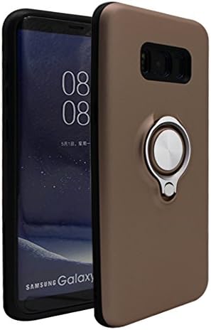 Galaxy S8Plus Case with Ring Kickstand by Loamy, 360 Degree Rotating Ring Case Dual Layer Shockproof Impact Protective Case Compatible with Magnetic Car Mount Case for Galaxy S8Plus(Roes Gold)