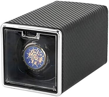 Automatic Single Watch Winder, Rotator Wristwatch Winding Box Quiet Motor with Carbon Fiber Watches Storage Case Display for 1 Watch