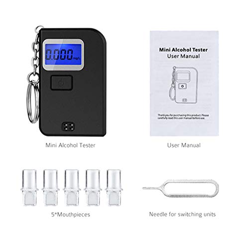 Itlovely Alcohol Breathalyser Portable Sensitive Breath Tester Accurate Digital Display LCD Lights Convenient Lightweight Pocket Size