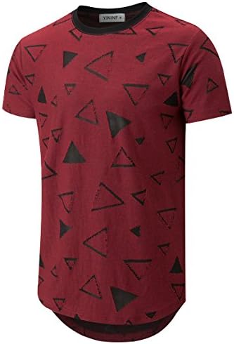Ucky bird Mens Hipster Hip Hop Ripped Round Hemline T Shirt¡­