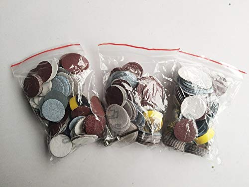 Tool Woodwork - 100pcs 25mm Sanding Discs + 1" Abrasives Hook & Loop Backer Plate + 1/8inch Shank Set For Polishing Tools