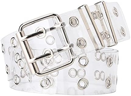 WERFORU Ladies Clear Double Grommet Belts With Holes for Teens