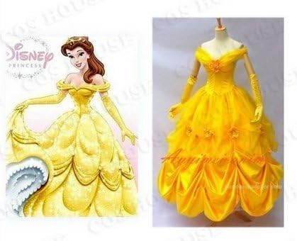 Amazon ディズニー 美女と野獣 アニメ映画 ベル 風 コスプレ衣装 コスプレ 仮装 通販