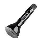 VERKB Rainbow Mic, Wireless Microphone Karaoke(3rd Generation), 3-in-1 Bluetooth Karaoke Machine KTV for Apple iPhone Android Smartphone and Pc(Jet Black)