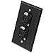 Seismic Audio Speakers Dual XLR Female Connectors, Black Stainless Steel Wall Plate